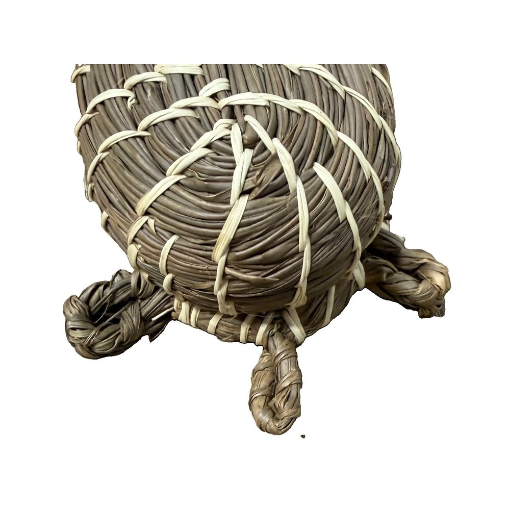 Vintage Basket Turtle Tortoise Mexican Coiled Effigy - Picture 3 of 9